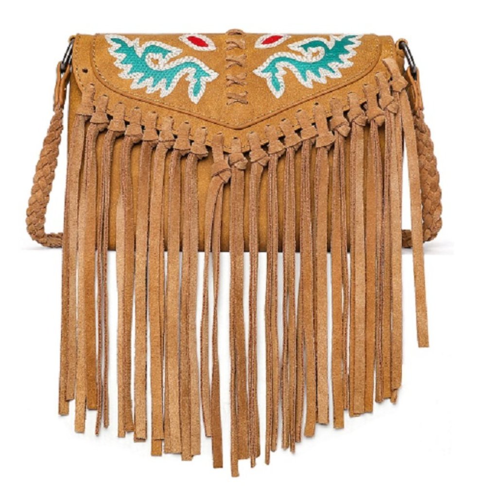 Montana West Braided Leather Crossbody Purse